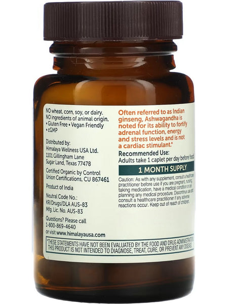 Himalaya, Organic Ashwagandha, 30 Caplets