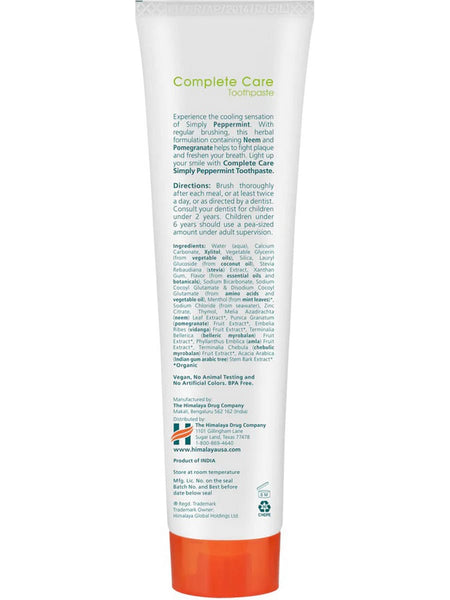 Himalaya Herbal Healthcare, Complete Care Toothpaste, Simply Peppermint, 5.29 oz (150g)