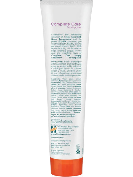 Himalaya Herbal Healthcare, Complete Care Toothpaste, Simply Spearmint, 5.29 oz (150g)