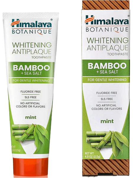 ** 6 PACK ** Himalaya Herbal Healthcare, Whitening Antiplaque Toothpaste, Bamboo + Sea Salt, 4.0 oz (113g)