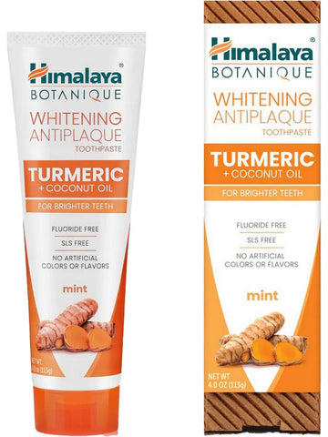 ** 6 PACK ** Himalaya Herbal Healthcare, Whitening Antiplaque Turmeric + Coconut Oil Toothpaste, 4.0 oz (113g)