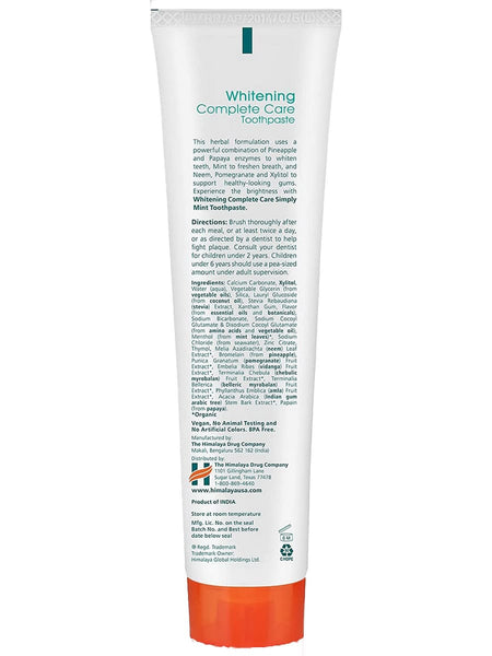 Himalaya Herbal Healthcare, Whitening Complete Care Toothpaste, Simply Mint, 0.75 oz (21g)