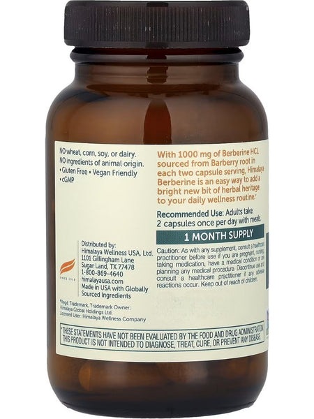 Himalaya Herbal Healthcare, Berberine, 60 Vegetarian Capsules