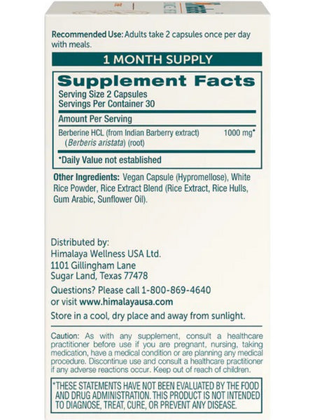 Himalaya, Berberine, 60 Vegetarian Capsules