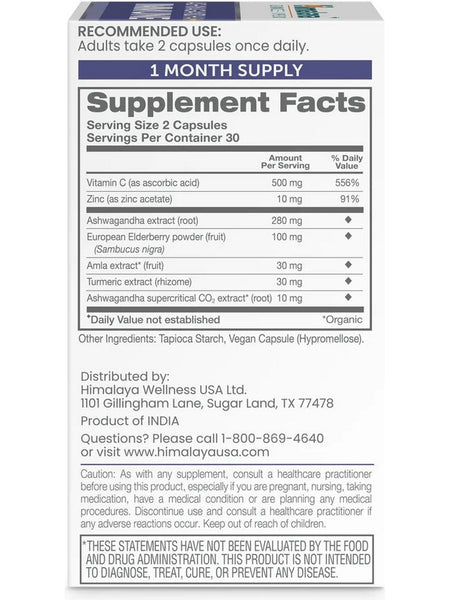 Himalaya, Ashwagandha+ Immune, 60 Vegan Capsules