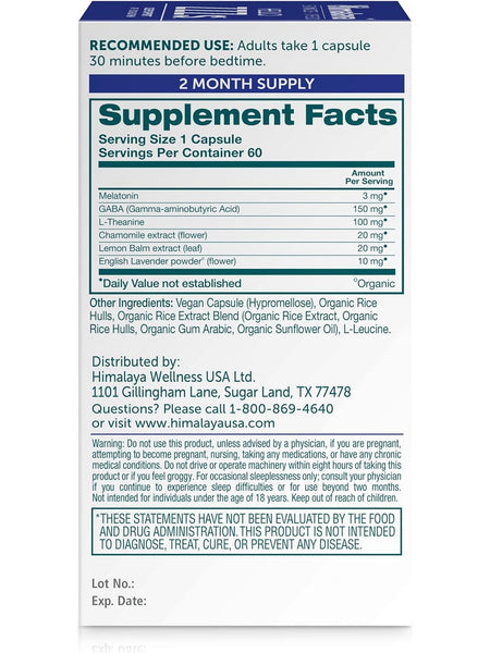 Himalaya, Hello ZZZs, 60 Vegan Capsules