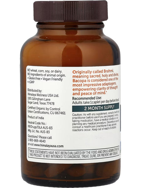 Himalaya, Organic Bacopa, 60 Caplets