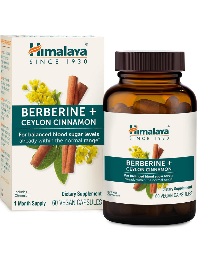 Himalaya, Berberine+ Ceylon, Cinnamon, 60 Vegan Capsules