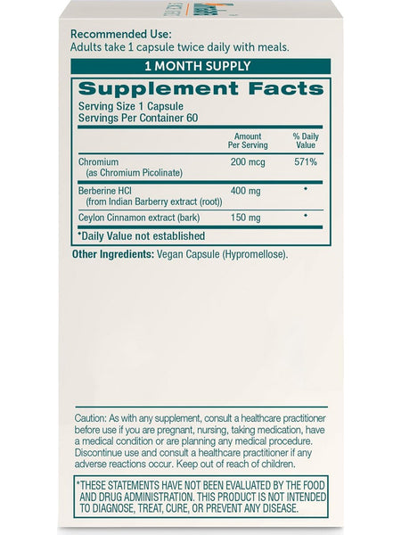 Himalaya, Berberine+ Ceylon, Cinnamon, 60 Vegan Capsules