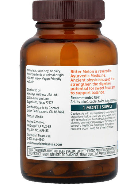 Himalaya Herbal Healthcare, Organic Bitter Melon, 60 Caplets