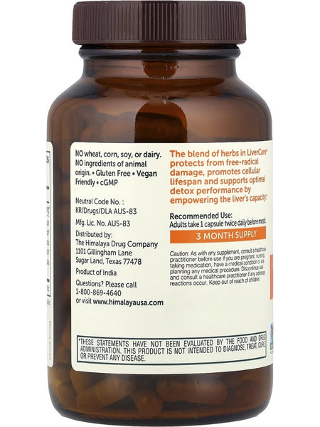 Himalaya, LiverCare, 180 Vegetarian Capsules