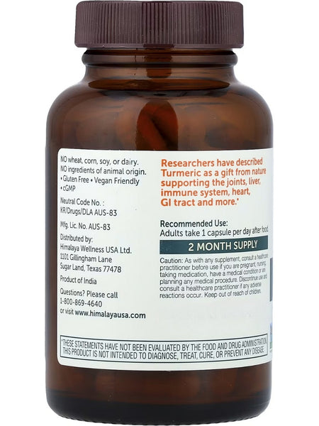 Himalaya, Turmeric 95 with Curcumin, 60 Vegetarian Capsules