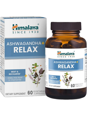 ** 6 PACK ** Himalaya Herbal Healthcare, Ashwagandha+ Relax, 60 Vegetarian Capsules