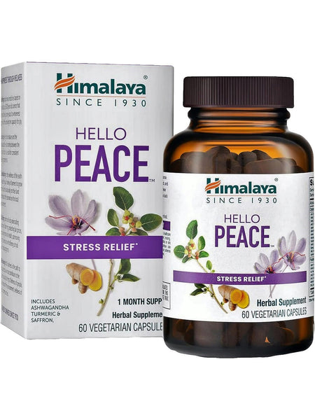 ** 6 PACK ** Himalaya Herbal Healthcare, Hello Peace, 60 Vegetarian Capsules
