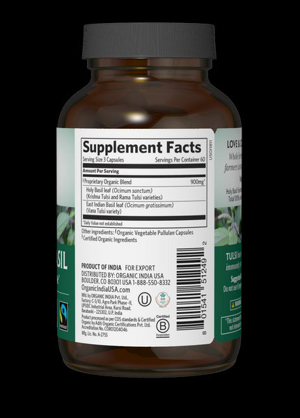 Organic India, Tulsi, Holy Basil, 180 caps