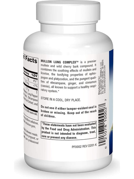 Planetary Herbals, Mullein Lung Complex™ 850 mg, 90 Tablets
