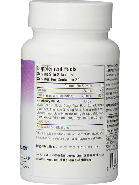 Planetary Herbals, Wild Yam-Black Cohosh Complex 740 mg, 60 Tablets