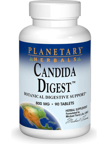 Planetary Herbals, Candida Digest™ 800 mg, 90 Tablets