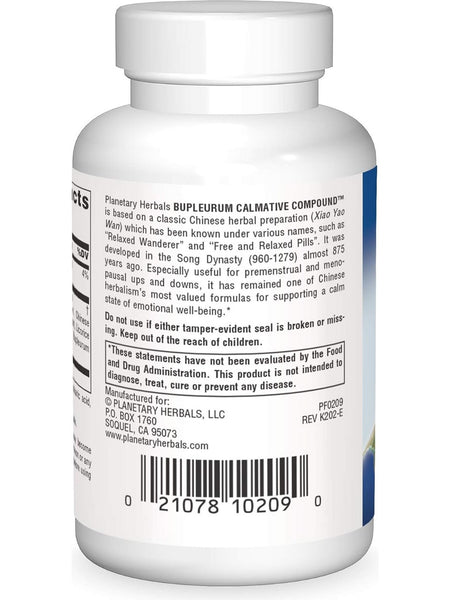 Planetary Herbals, Bupleurum Calmative Compound Xiao Yao Wan, 60 ct