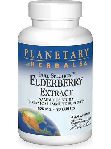 Planetary Herbals, Elderberry Extract, Full Spectrum™ 525 mg, 90 Tablets