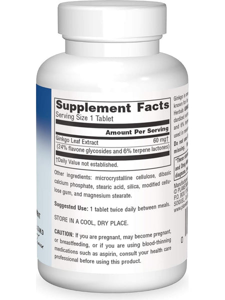 Planetary Herbals, Ginkgo OptiMem 60 Std 24% Flavone Glycosides 6% Terpene Lactones 60mg, 90 ct