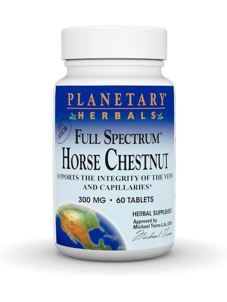 Planetary Herbals, Horse Chestnut 300mg Full Spectrum Std 20% Aescin, 60 ct