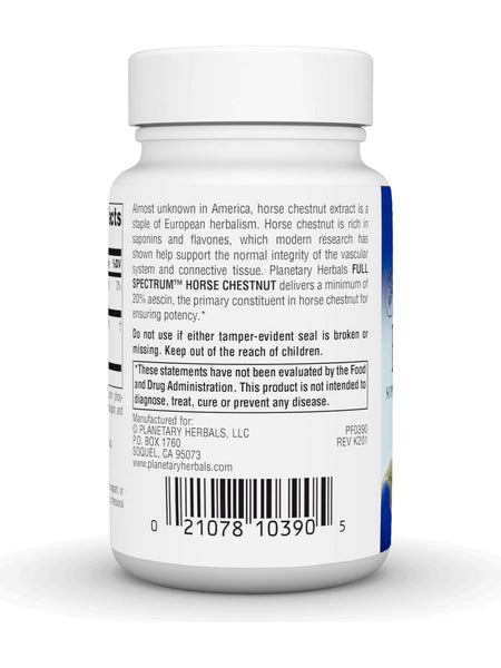 Planetary Herbals, Horse Chestnut 300mg Full Spectrum Std 20% Aescin, 60 ct