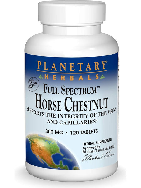 Planetary Herbals, Horse Chestnut 300mg Full Spectrum Std 20% Aescin, 120 ct