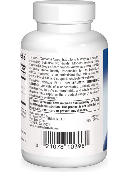 Planetary Herbals, Turmeric Ext 450mg Full Spectrum Std 95% Curcumin, 60 ct