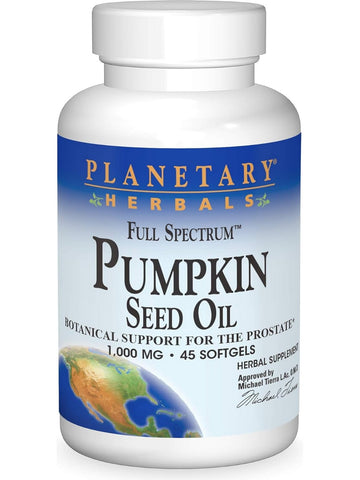 Planetary Herbals, Pumpkin Seed Oil, Full Spectrum 1000 mg, 45 Softgels