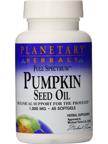 Planetary Herbals, Pumpkin Seed Oil, Full Spectrum 1000 mg, 45 Softgels