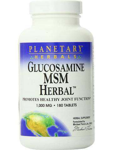 Planetary Herbals, Glucosamine MSM Herbal™ 1000 mg, 180 Tablets