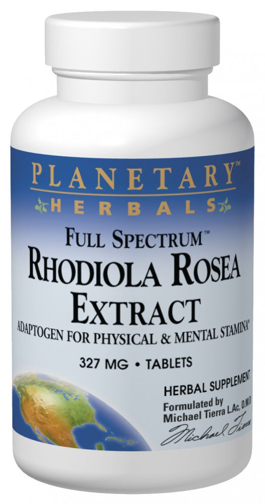 Planetary Herbals, Rhodiola Rosea Ext 327mg Full Spectrum Std 0.8% Salidrosides & Rosavins, 30 ct