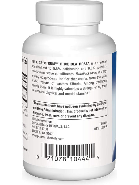 Planetary Herbals, Rhodiola Rosea Ext 327mg Full Spectrum Std 0.8% Salidrosides & Rosavins, 60 ct