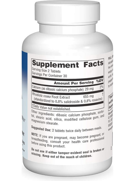 Planetary Herbals, Rhodiola Rosea Ext 327mg Full Spectrum Std 0.8% Salidrosides & Rosavins, 60 ct