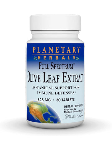 Planetary Herbals, Olive Leaf 825mg Full Spectrum Std 15% Oleuropein, 30 ct