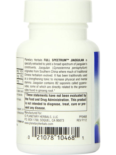 Planetary Herbals, Jiaogulan, Full Spectrum™ 375 mg, 30 Tablets