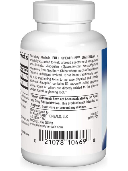 Planetary Herbals, Jiaogulan 315mg Full Spectrum Std 10% Gypenosides, 60 ct