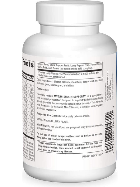 Planetary Herbals, Myelin Sheath Support™ 820 mg, 90 Tablets