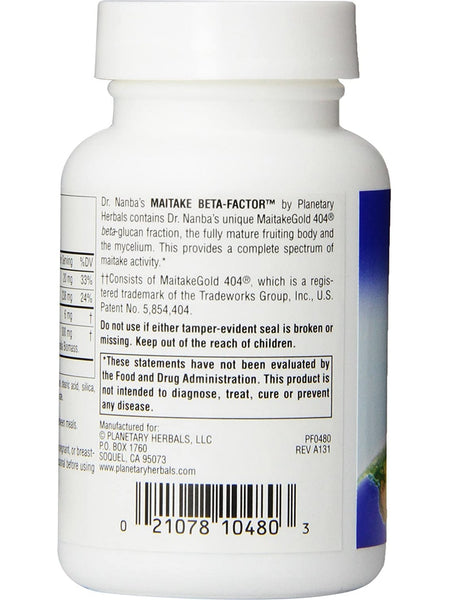 Planetary Herbals, Maitake Beta-Factor™, Dr. Nanba's 163 mg, 120 Tablets