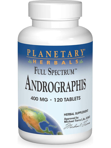 Planetary Herbals, Andrographis 400mg Full Spectrum Std 10% Andrographolides, 120 ct