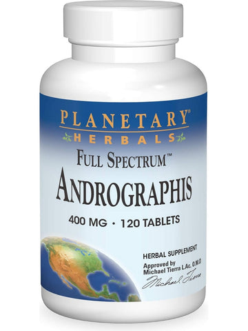 Planetary Herbals, Andrographis 400mg Full Spectrum Std 10% Andrographolides, 120 ct