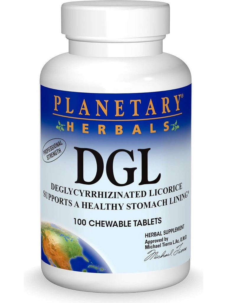 Planetary Herbals, Licorice DGL Deglycyrrhizinated Chewable, 100 ct