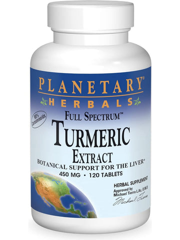 Planetary Herbals, Turmeric Ext 450mg Full Spectrum Std 95% Curcumin, 120 ct