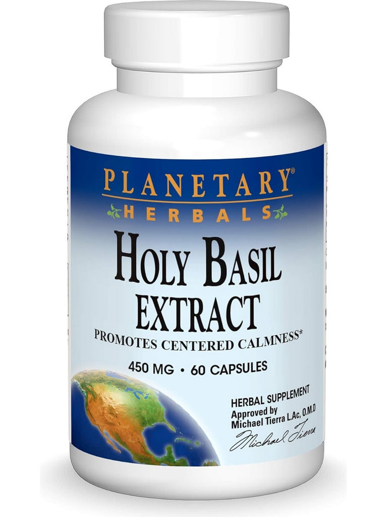 Planetary Herbals, Holy Basil Extract 450 mg, 60 Capsules