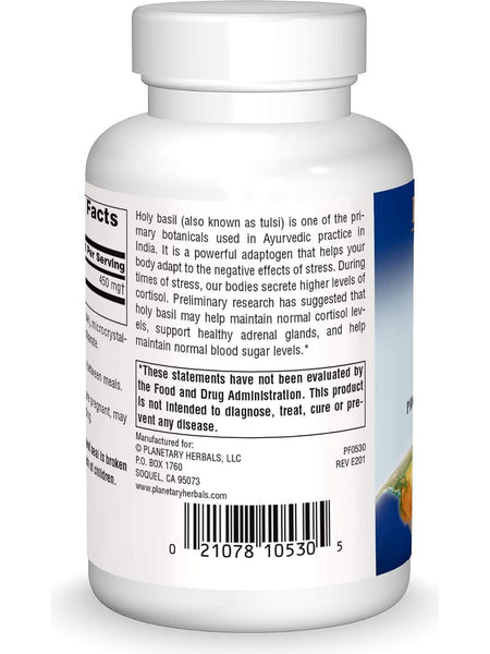 Planetary Herbals, Holy Basil Extract 450 mg, 60 Capsules