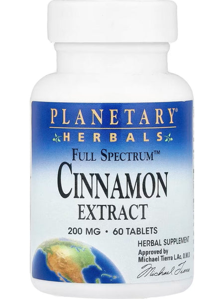 Planetary Herbals, Full Spectrum Cinnamon Extract, 200 mg, 60 Tablets