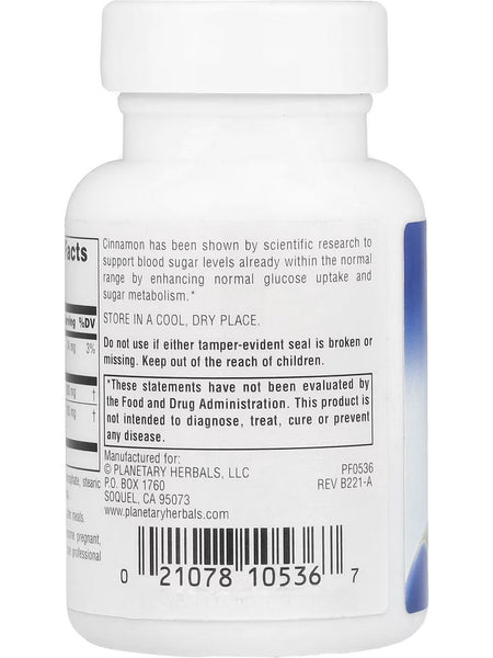 Planetary Herbals, Full Spectrum Cinnamon Extract, 200 mg, 60 Tablets
