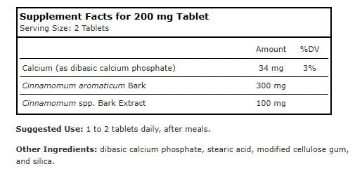 Planetary Herbals, Full Spectrum Cinnamon Extract, 200 mg, 120 Tablets