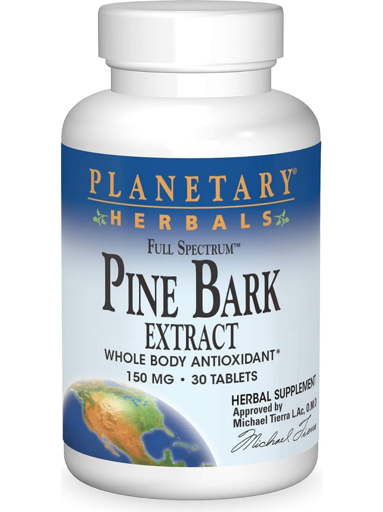 Planetary Herbals, Pine Bark Extract Full Spectrum 150mg, 30 ct